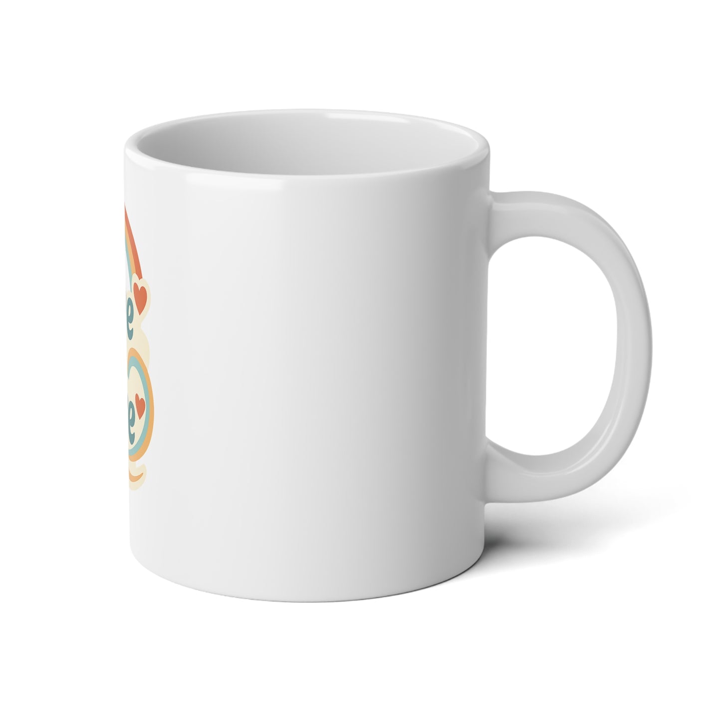 20oz Jumbo Mug — "Love Is the Cure" Retro Rainbow Coffee Cup