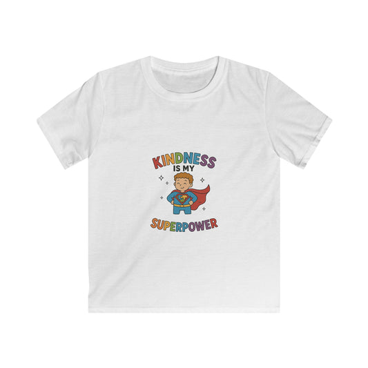 Kids T‑Shirt "Kindness Is My Superpower" – Cute Superhero Graphic Tee for Kids - Our Life in Color: Parenting Beyond The Lines