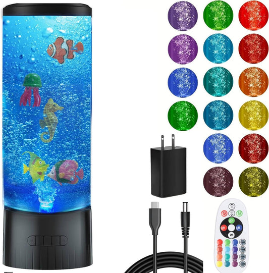 Sensory Bubble Tube Lamp for Autism & Anxiety Relief -Calming Water Bubble Table Light with Color Changing Fake Aquarium Effect, Ideal for Kids Room, Therapy Office, Nursery Home - Our Life in Color: Parenting Beyond The Lines