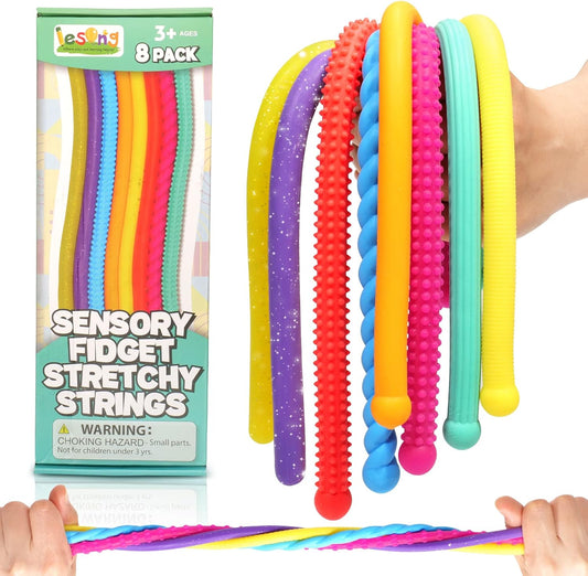 Sensory Autism Toys for Kids - Textured Stretchy Fidget Toys for Stress Anxiety - Sensory Toys Special Needs for Autistic Children Toddlers Boys Girls Stocking Stuffers Gifts, Treasure Box Classroom